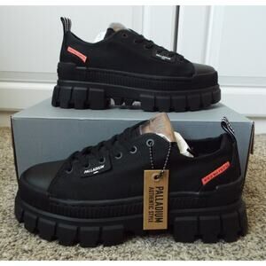 PALLADIUM Shoes Women 9 Black Revolt Low Cut Urban Goth Grunge Outdoor NEW